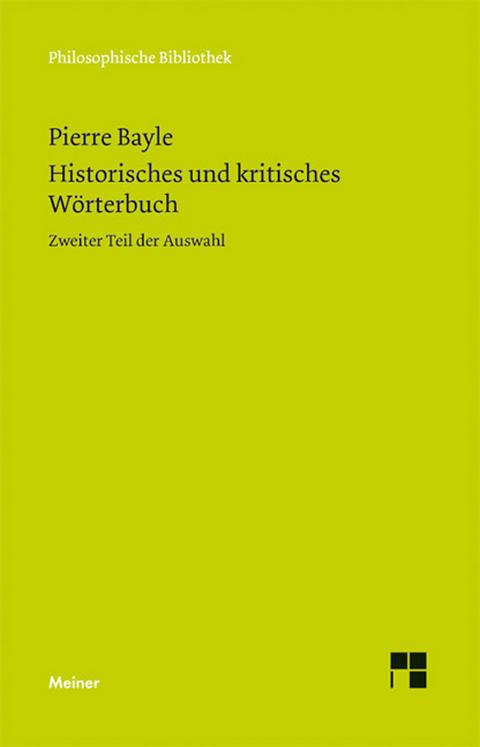 Historisches und kritisches W&ouml;rterbuch - Pierre Bayle