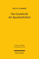 Das Grundrecht der Sprachenfreiheit - Nico S. Schmidt
