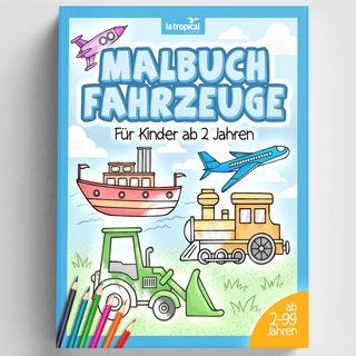 Malbuch Fahrzeuge für Kinder ab 2 Jahren