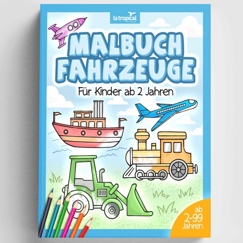 Malbuch Fahrzeuge f&uuml;r Kinder ab 2 Jahren - 