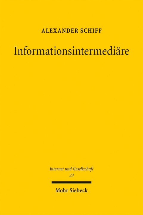 Informationsintermedi&auml;re - Alexander Schiff