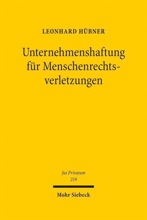 Unternehmenshaftung f&uuml;r Menschenrechtsverletzungen - Leonhard H&uuml;bner