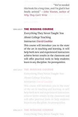 The Missing Course - David Gooblar
