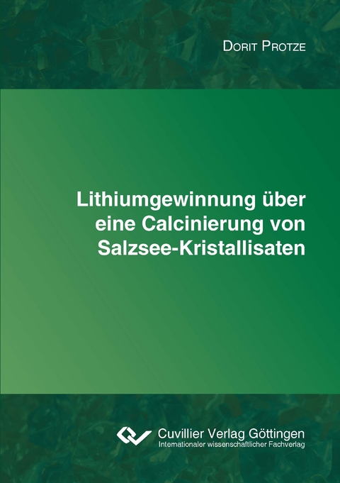 Lithiumgewinnung &uuml;ber eine Calcinierung von Salzsee-Kristallisaten - Dorit Protze