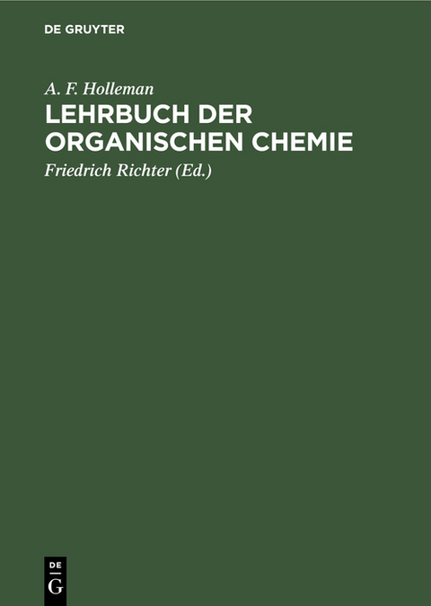 Lehrbuch der Organischen Chemie - A. F. Holleman