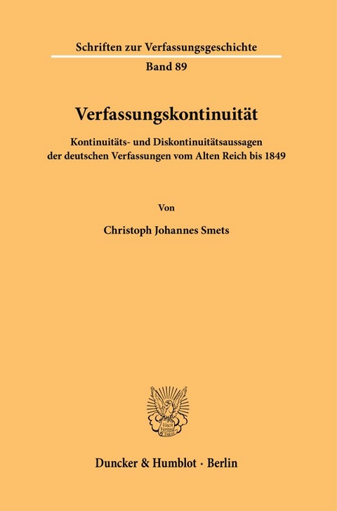 Verfassungskontinuit&auml;t. - Christoph Johannes Smets