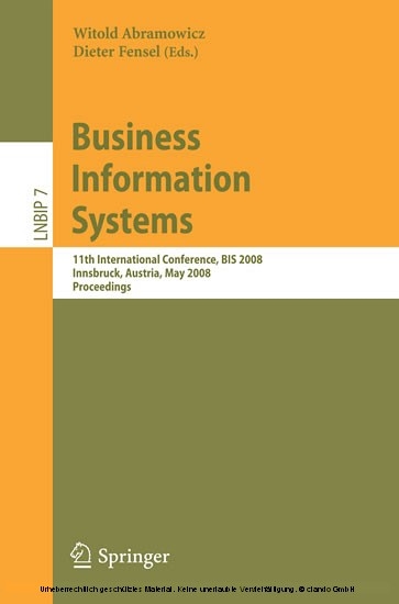 Business Information Systems -  Witold Abramowicz,  Dieter Fensel