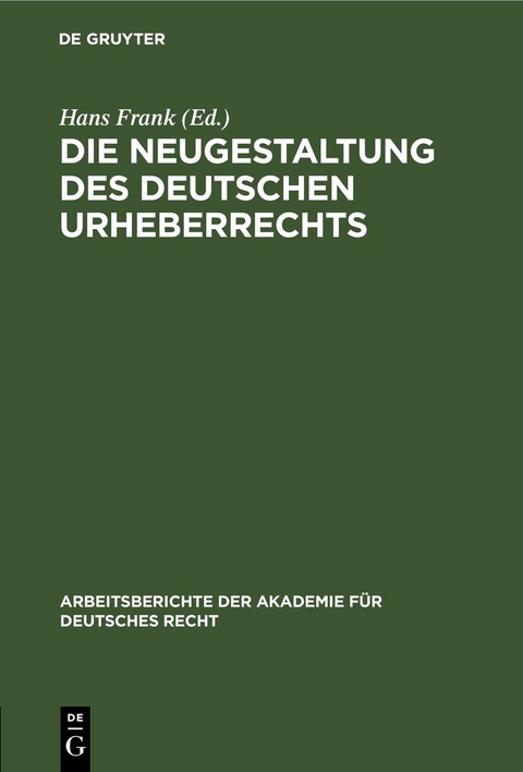 Die Neugestaltung des deutschen Urheberrechts
