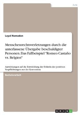 Menschenrechtsverletzungen durch die unterlassene Ãbergabe beschuldigter Personen. Das Fallbeispiel "Romeo CastaÃ±o vs. Belgien" - Layal Ramadan