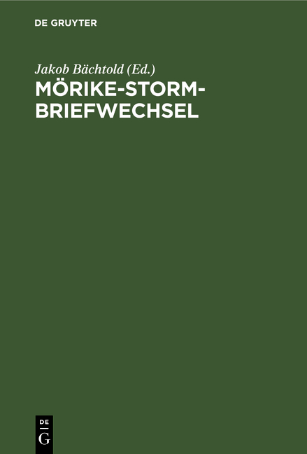 M&ouml;rike-Storm-Briefwechsel - 