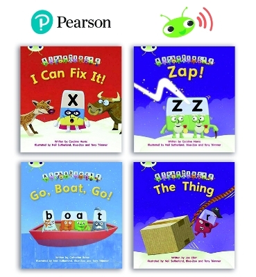 Learn to Read at Home with Bug Club Phonics Alphablocks: Phase 3 - Reception term 2 (4 fiction books) Pack B - Caroline Harris, Catherine Baker, Joe Elliot