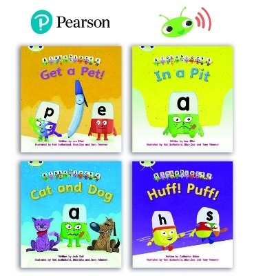 Learn to Read at Home with Bug Club Phonics Alphablocks: Phase 2 - Reception Term 1 (4 fiction books) Pack B - Joe Elliot, Jack Bell, Catherine Baker