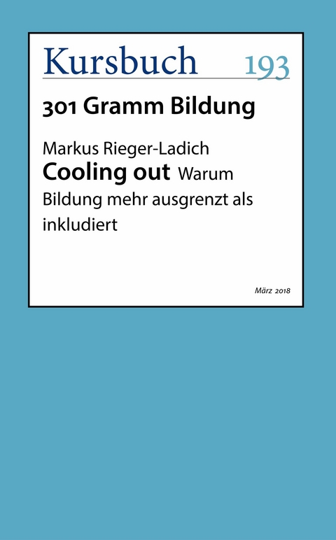 Cooling out - Markus Rieger-Ladich
