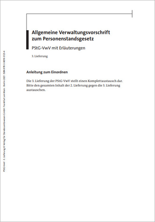 Allgemeine Verwaltungsvorschrift zum Personenstandsgesetz