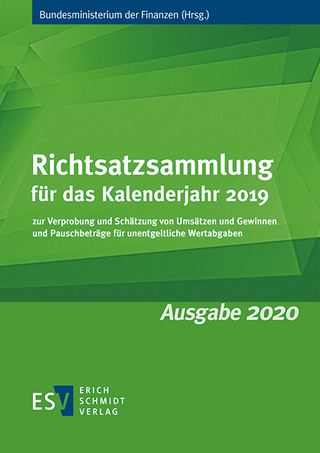 Richtsatzsammlung f&uuml;r das Kalenderjahr 2019