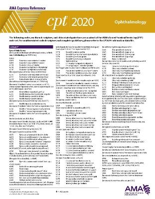 CPT 2020 Express Reference Coding Card: Ophthalmology