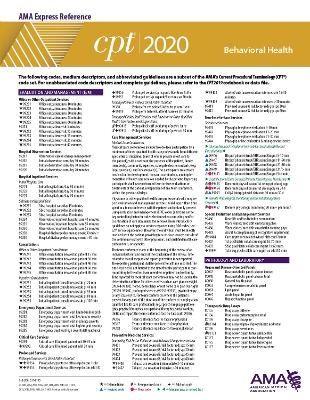 CPT 2020 Express Reference Coding Card: Behavioral Health -  American Medical Association