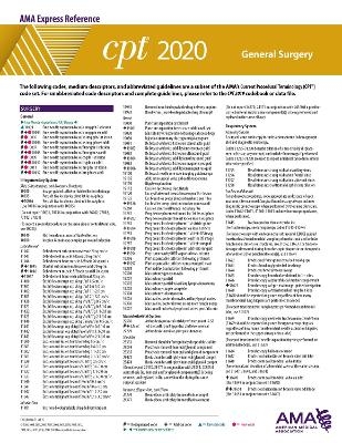 CPT 2020 Express Reference Coding Card: General Surgery -  American Medical Association