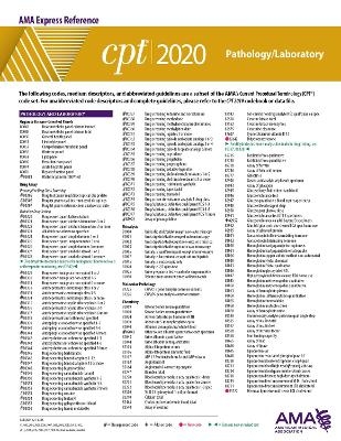 CPT 2020 Express Reference Coding Card: Pathology/Laboratory