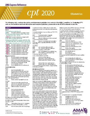 CPT 2020 Express Reference Coding Card: Obstetrics -  American Medical Association