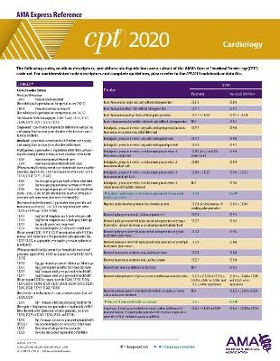 CPT 2020 Express Reference Coding Card: Cardiology -  American Medical Association