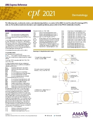 CPT 2021 Express Reference Coding Card: Dermatology