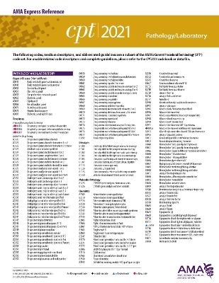 CPT 2021 Express Reference Coding Card: Pathology/Laboratory