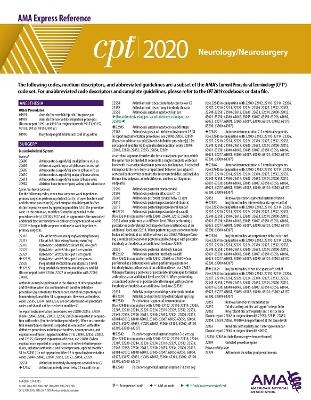 CPT 2020 Express Reference Coding Card: Neurology/Neurosurgery
