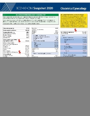 ICD-10-CM 2020 Snapshot Coding Card: Obstetrics/Gynecology -  American Medical Association