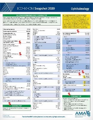 ICD-10-CM 2020 Snapshot Coding Card: Ophthalmology