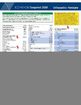 ICD-10-CM 2020 Snapshot Coding Card: Orthopaedics-Noninjury -  American Medical Association