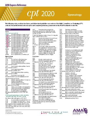 CPT 2020 Express Reference Coding Card: Gynecology -  American Medical Association