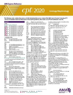 CPT 2020 Express Reference Coding Card: Urology/Nephrology
