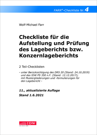 Checkliste 4 für die Aufstellung und Prüfung des Lageberichts bzw. Konzernlageberichts
