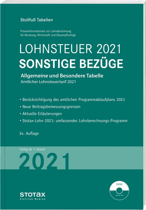 Tabelle, Lohnsteuer 2021 Sonstige Bez&uuml;ge