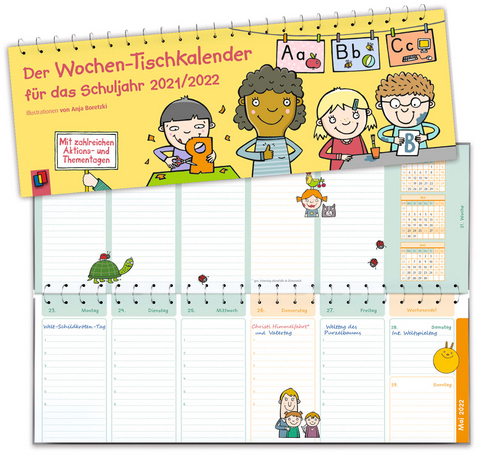 Der Wochen-Tischkalender für das Schuljahr 2021/2022