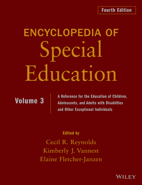Encyclopedia of Special Education, Volume 3 - 
