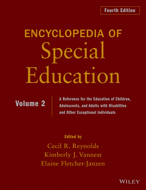 Encyclopedia of Special Education, Volume 2 - 