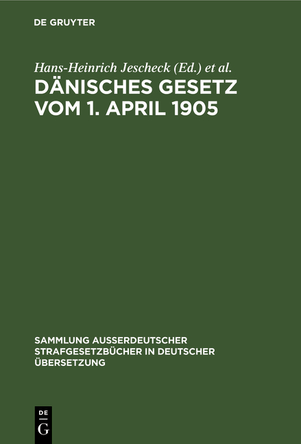 D&auml;nisches Gesetz vom 1. April 1905