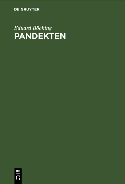 Pandekten - Eduard B&ouml;cking
