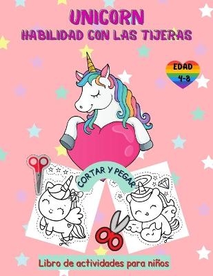 Libro de actividades con tijeras de unicornio para niños de 4 a 8 años