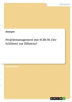 Projektmanagement mit SCRUM. Der SchlÃ¼ssel zur Effizienz?