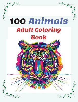 100 Animals Adult Coloring Book
