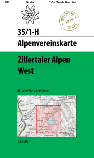 Zillertaler Alpen West - Historische Karte