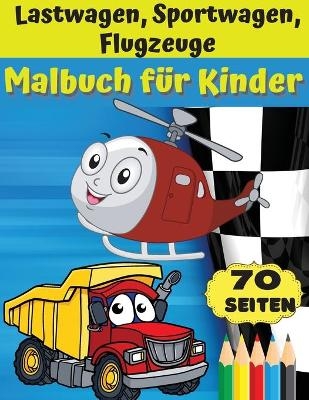 Lastwage, sportwagen, fleugzeuge malbuch für Kinder