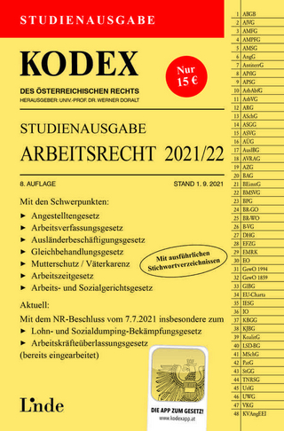 KODEX Studienausgabe Arbeitsrecht 2021/22
